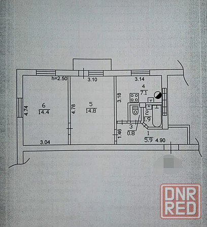 2 комнатная кв., Ворошиловский район, на пересечении Гурова и 50 лет ссср Донецк - изображение 1