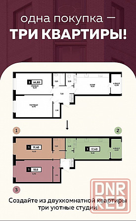 Ипотека 2% | Купи одну квартиру и получай доход с двух или трёх - выгодное вложение в Мариуполе! Донецк - изображение 4