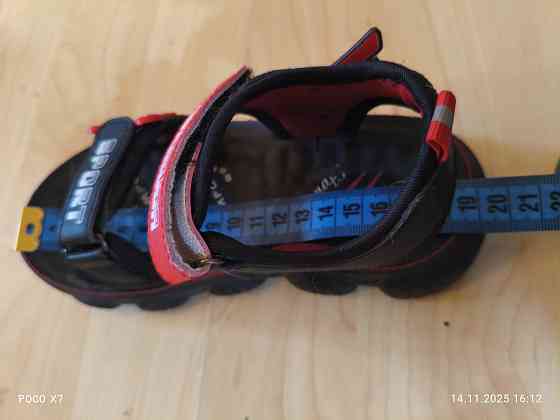 Босоножки сандалии для мальчика красно-чёрные светятся Донецк