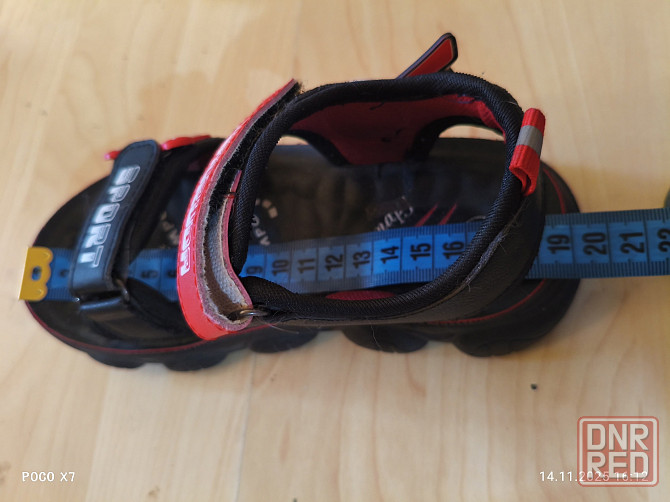 Босоножки сандалии для мальчика красно-чёрные светятся Донецк - изображение 4