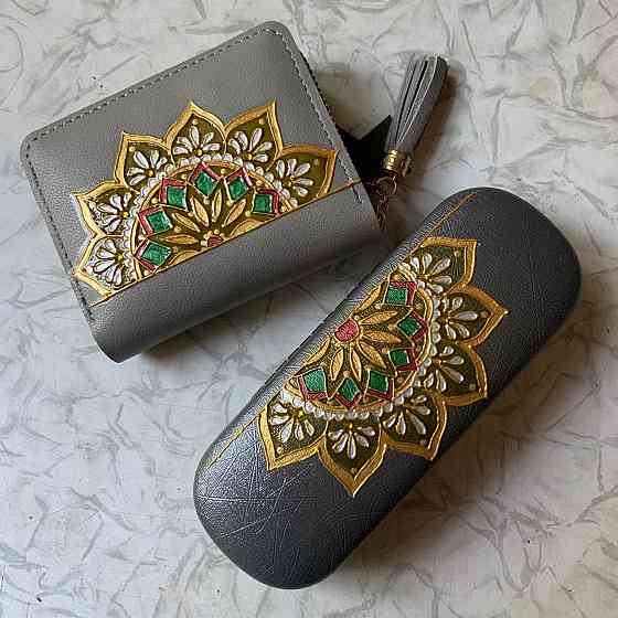 Кошелёк + футляр для очков витражной росписи. Новое. Донецк