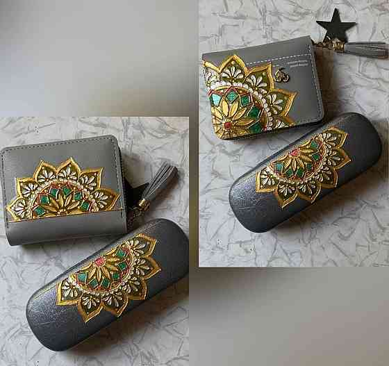 Кошелёк + футляр для очков витражной росписи. Новое. Донецк