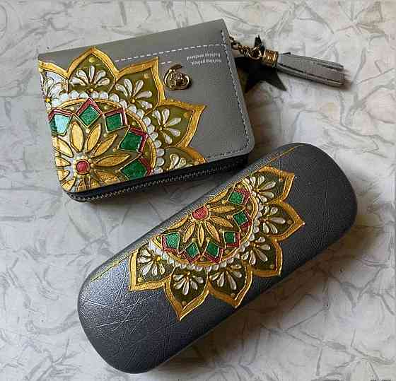 Кошелёк + футляр для очков витражной росписи. Новое. Донецк