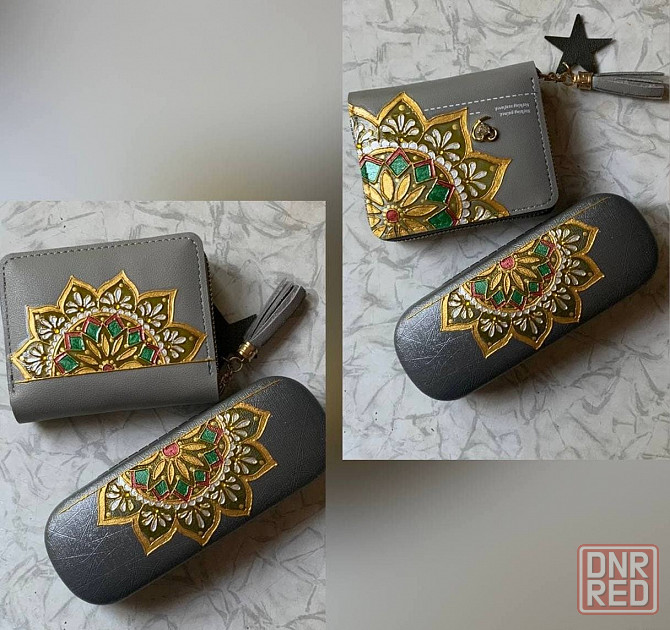 Кошелёк + футляр для очков витражной росписи. Новое. Донецк - изображение 1