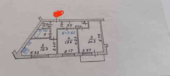 Продам 2-к крупногабаоитную квартиру Горловка