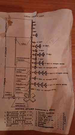 Ёлка искусственная с украшениями, высота 1,5м. сделана в ссср Донецк