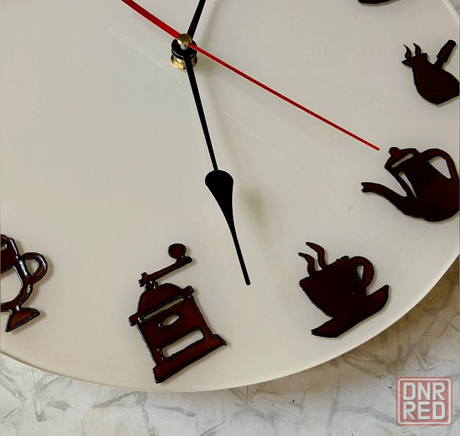 Часы "Кофе", 31 см. Новые. Роспись по стеклу. Донецк - изображение 3