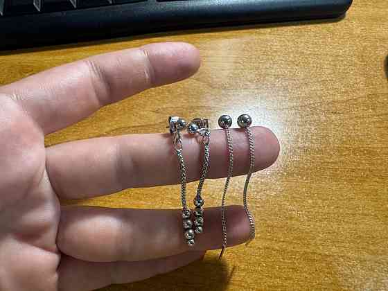 Серебро, серьги протяжки, пусеты Донецк