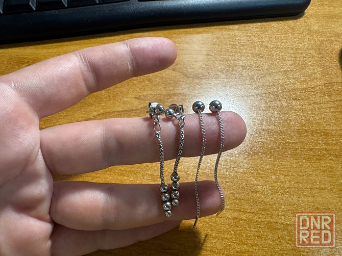 Серебро, серьги протяжки, пусеты Донецк - изображение 1