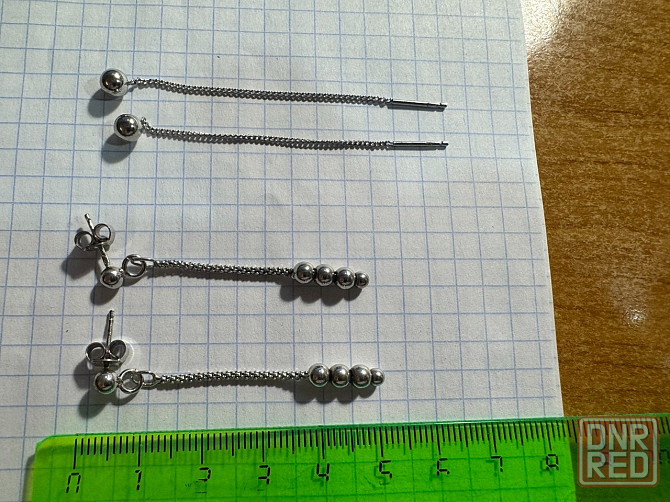 Серебро, серьги протяжки, пусеты Донецк - изображение 4