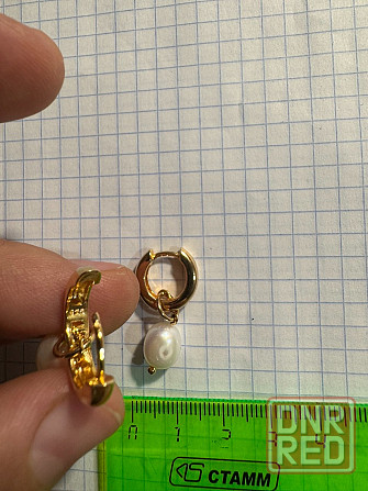 Серьги, серебро позолоченное, застёжка конго, жемчуг натуральный Донецк - изображение 3