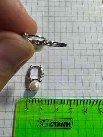 Серьги серебро, жемчуг Донецк