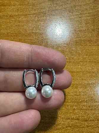 Серьги серебро, жемчуг Донецк