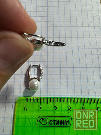 Серьги серебро, жемчуг Донецк - изображение 3