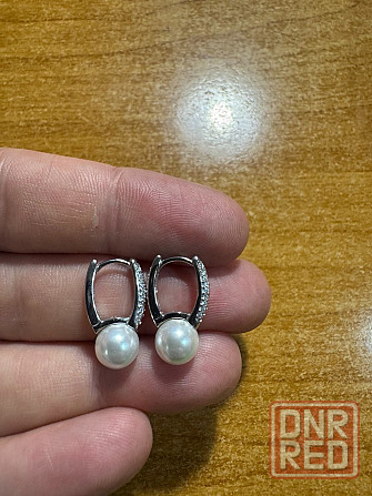 Серьги серебро, жемчуг Донецк - изображение 2