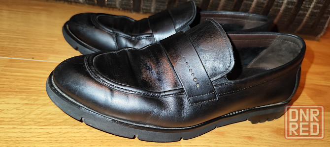 Мужские кожаные туфли черного цвета Донецк - изображение 1