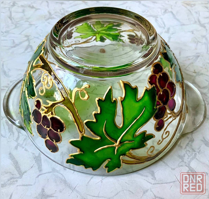 Супница "Жолуди". Новая. Стекло, витражная роспись. Донецк - изображение 4