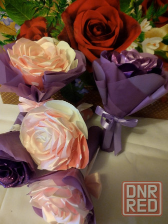 Цветы из атласной ленты Донецк - изображение 8