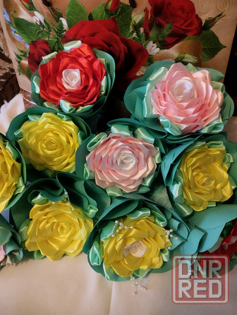 Цветы из атласной ленты Донецк - изображение 1