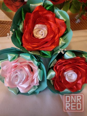 Цветы из атласной ленты Донецк - изображение 5