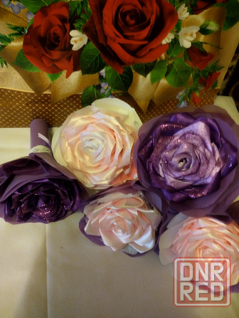 Цветы из атласной ленты Донецк - изображение 7