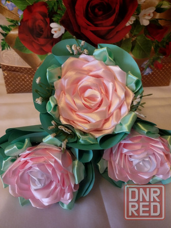 Цветы из атласной ленты Донецк - изображение 2