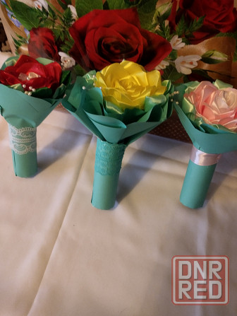 Цветы из атласной ленты Донецк - изображение 3