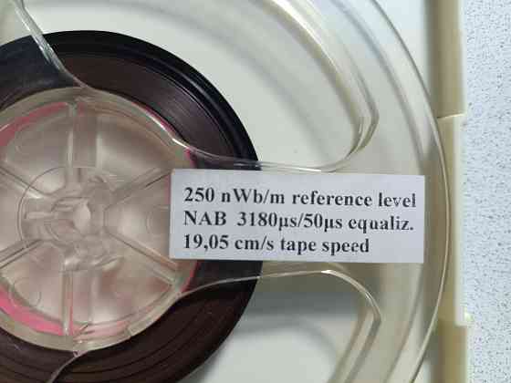 Тест лента "250 nWb/m reference level. NAB 3180ms/50ms equliz. 19,05sm/s tape speed Донецк