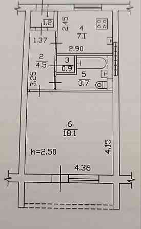 Продам 1ком 38.3 м² Калининский район Донецк