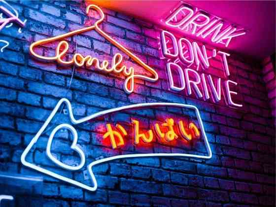 Неоновая вывеска Донецк