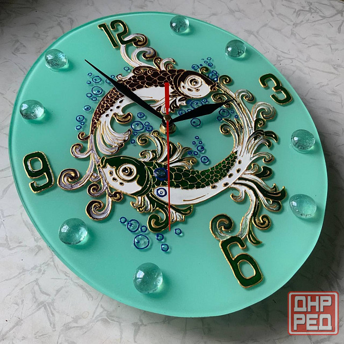 Часы овальные "Инь-Янь" Зодиак Рыбы, 29 на 24 см. Донецк - изображение 1