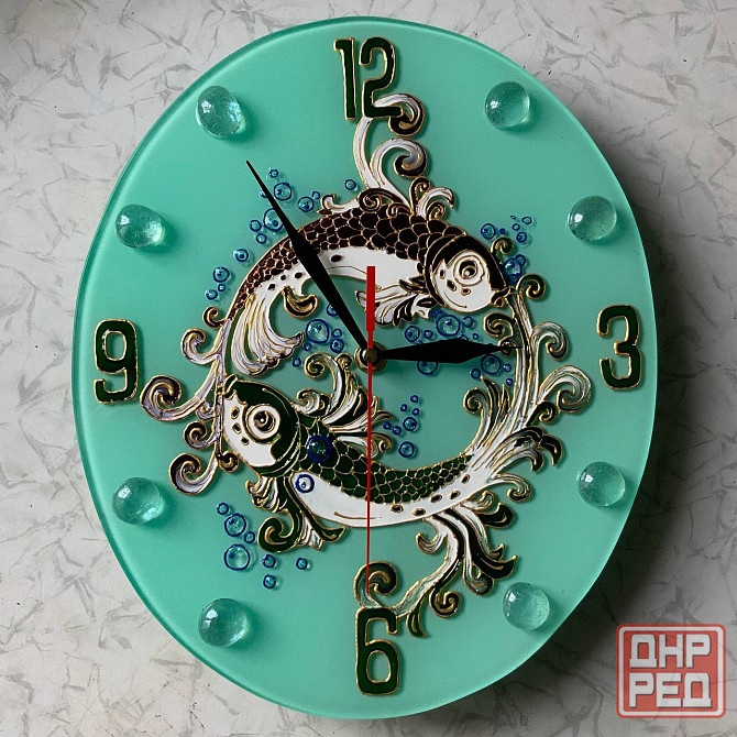 Часы овальные "Инь-Янь" Зодиак Рыбы, 29 на 24 см. Донецк - изображение 2
