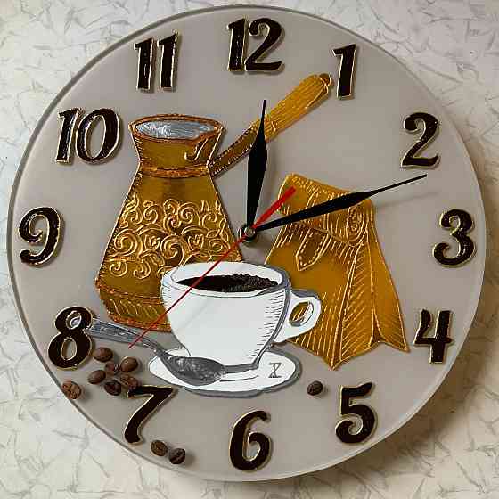 Часы в кухню "Аромат кофе" для кофемана , 28 см. Донецк