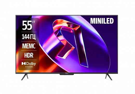 Телевизор яндекс тв-станция PRO MiniLED QLED 55" YNDX-00103, 4K Ultra HD, черный, YaOS X Донецк