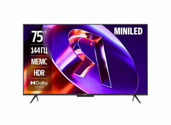 Телевизор яндекс тв-станция PRO MiniLED QLED 75" YNDX-00105, 4K Ultra HD, черный, YaOS X Донецк