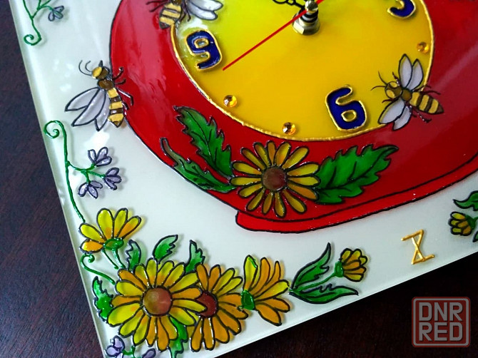 Часы витражные "Пчёлки", 25 на 25 см. Донецк - изображение 5