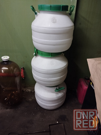 Ёмкости пищевые -цвет белый крышка -резьба-30л. Донецк - изображение 1