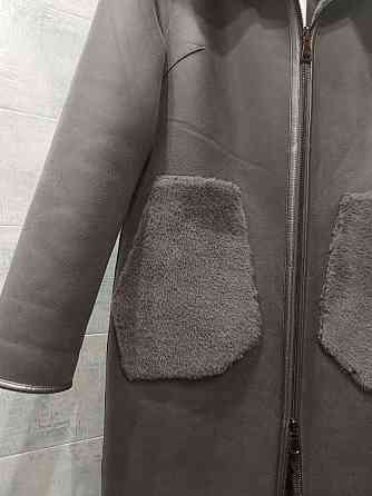 Искусственная двухсторонняя шубка с капюшоном 44 размер оверсайз Макеевка