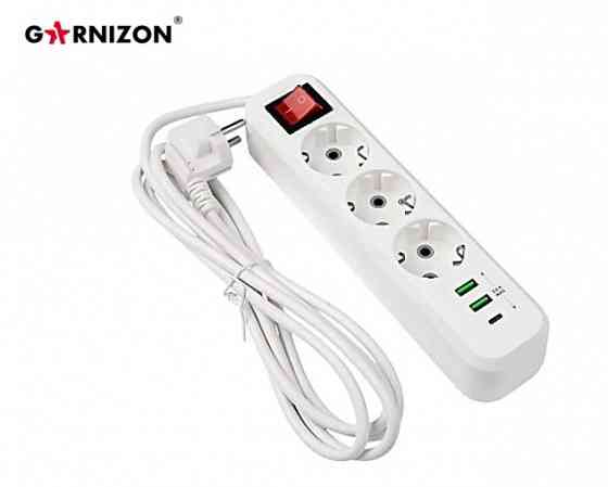 Сетевой фильтр-удлинитель Garnizon 1xType-C, 2xUSB Донецк
