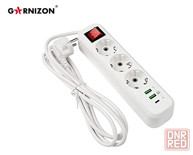Сетевой фильтр-удлинитель Garnizon 1xType-C, 2xUSB Донецк - изображение 1