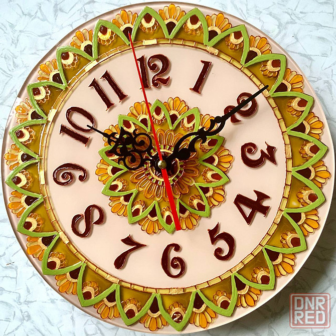 Часы "Natalie", 28 см. Роспись по стеклу. Донецк - изображение 1