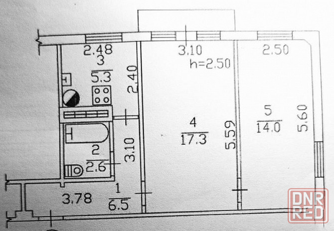 2-к 46 м², 4/5 этаж, Багратиона - большие комнаты 17/14, под ремонт Донецк - изображение 2
