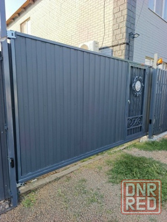 Автоматические откатные ворота с калиткой под ключ Донецк - изображение 1