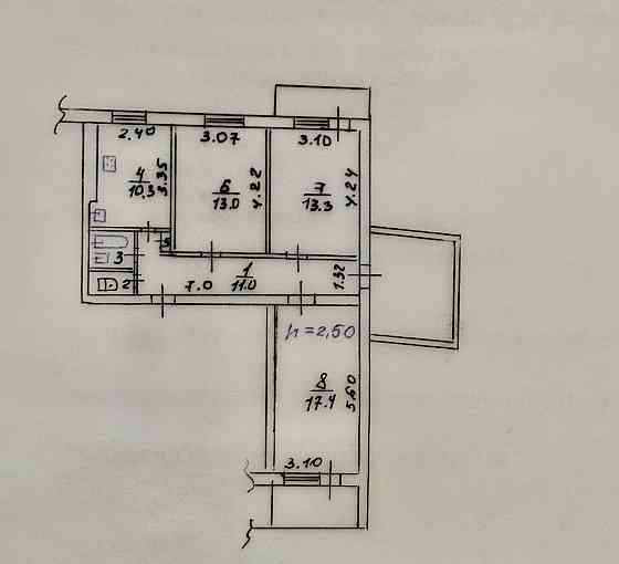 Продаётся 3-х комн.квартира 75,1 кв.м. Мариуполь