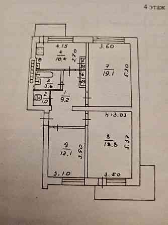 Сталинка , 3х комнатная , бульвар Пушкина , 77,7 м2 Донецк