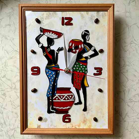 Часы-картина "Две грации", 32 на 23 см подарок сувенир африка Донецк