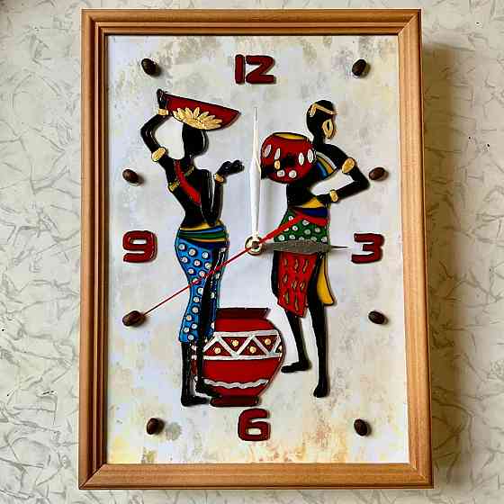 Часы-картина "Две грации", 32 на 23 см подарок сувенир африка Донецк