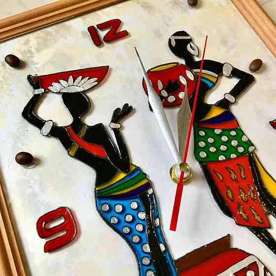 Часы-картина "Две грации", 32 на 23 см подарок сувенир африка Донецк