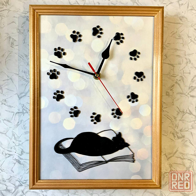 Часы-картина кошатникам "Хранитель времени", 32 на 23 см. Донецк - изображение 1