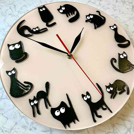 Часы кошатникам "Созвездие Кота" сувенир , 28 см. Новые. Донецк